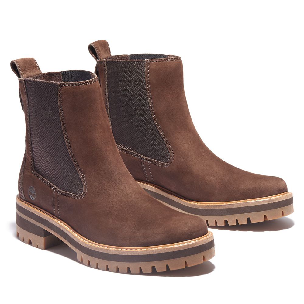 Botas de Seguridad Timberland Mujer Courmayeur Valley Marrones Oscuro - Chile PYX-681439